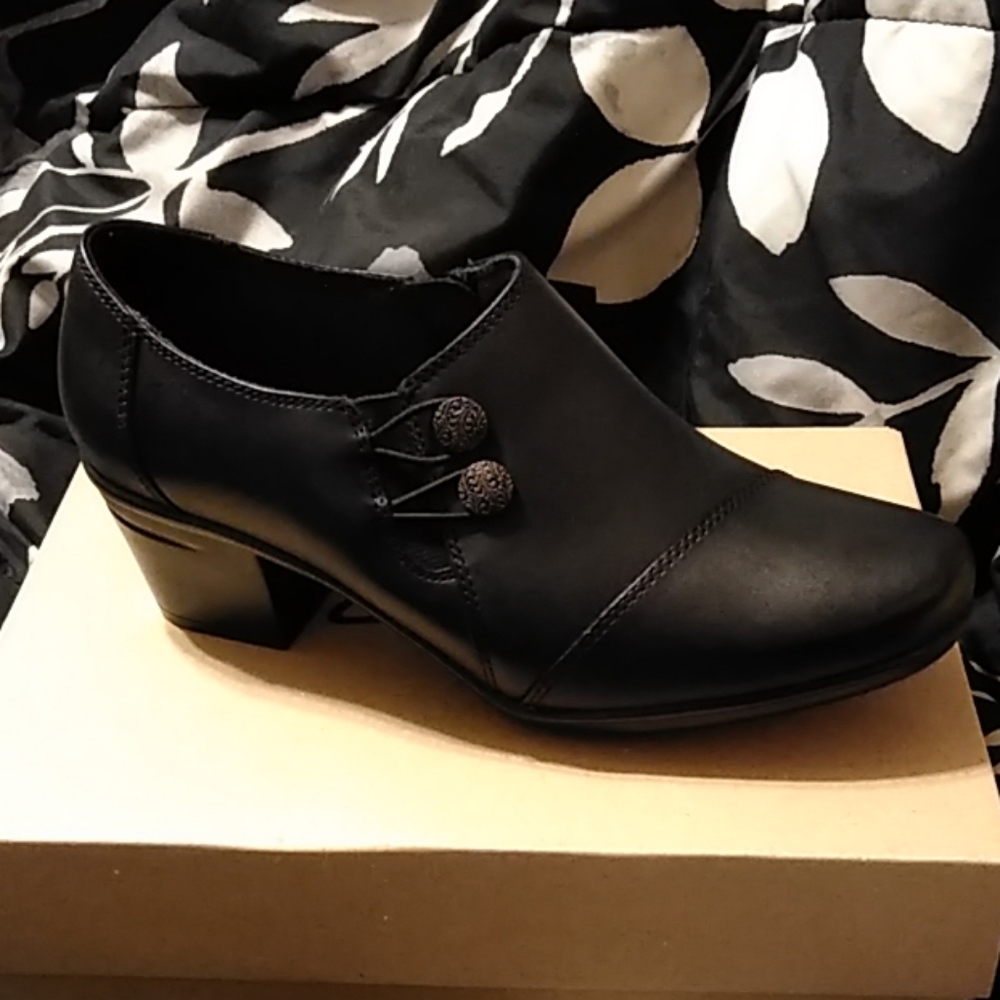 Black booties from Clarks